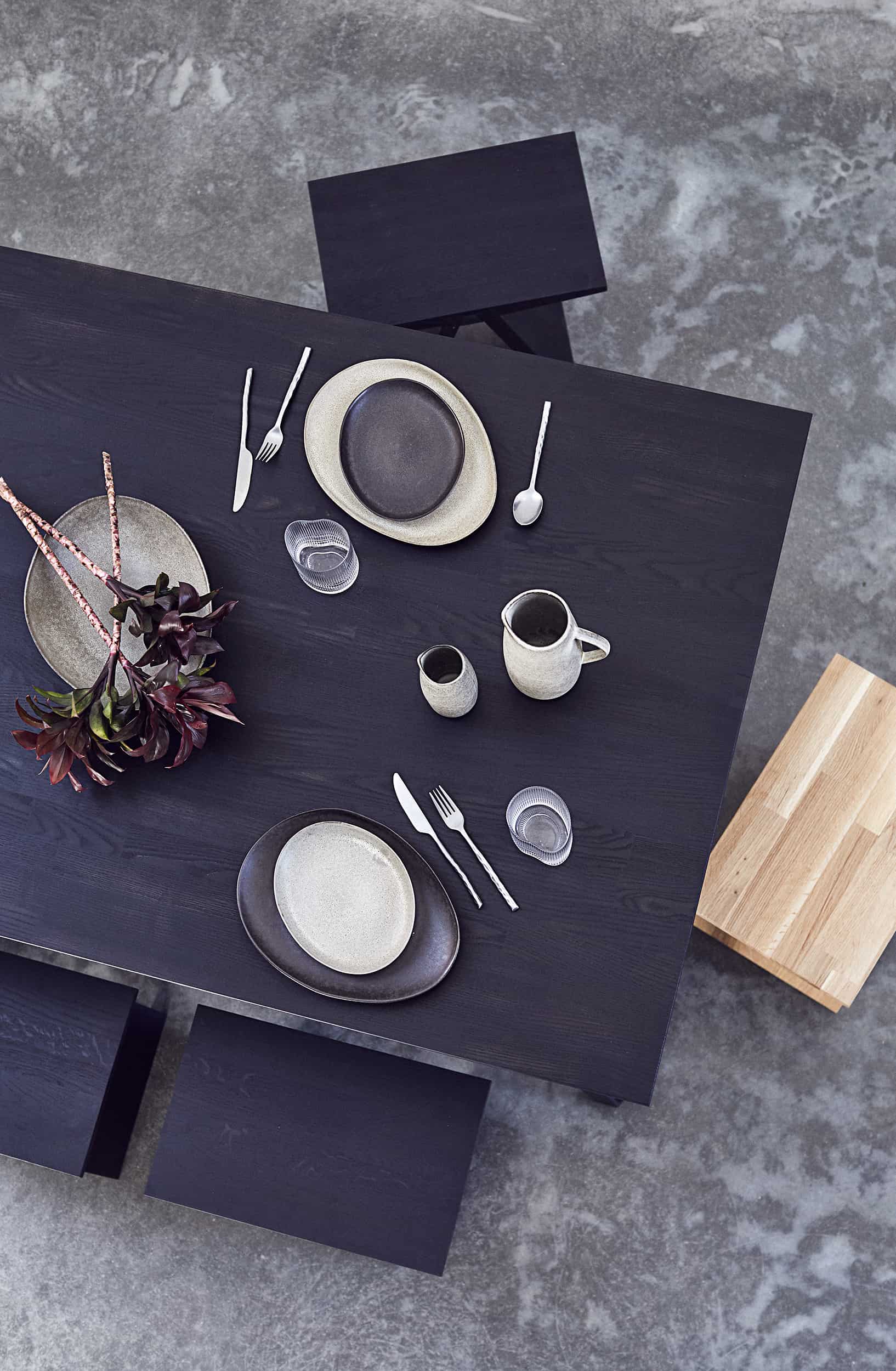 Angle Stool in Natural and black